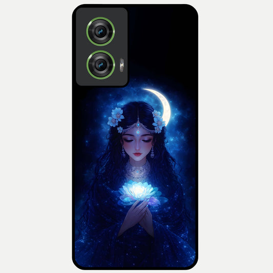  Mystic Moon Queen Glass Case For Moto Edge 50 Fusion back cover – full design glossy printed glass finish