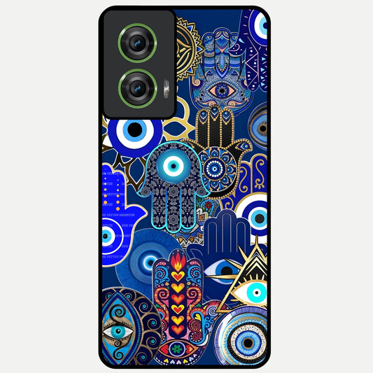  Mystic Palm Guard Glass Case For Moto Edge 50 Fusion back cover – full design glossy printed glass finish
