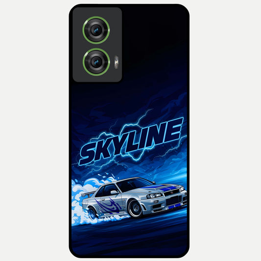  Neon Drift Beast Glass Case For Moto Edge 50 Fusion back cover – full design glossy printed glass finish