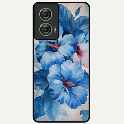  Ocean Hibiscus Grace Glass Case For Moto Edge 50 Fusion back cover – full design glossy printed glass finish