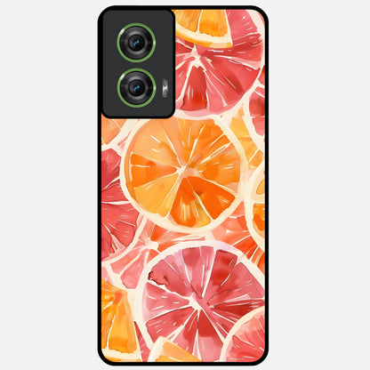  Orange Fruits Pattern Glass Case For Moto Edge 50 Fusion back cover – full design glossy printed glass finish