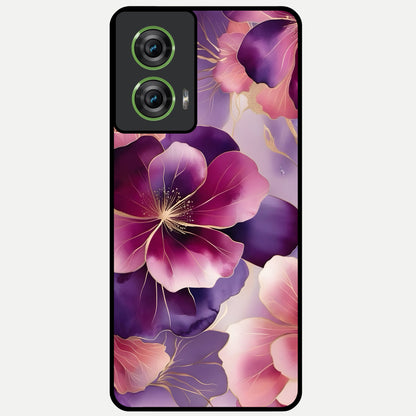  Pink Bouquet Florals Glass Case For Moto Edge 50 Fusion back cover – full design glossy printed glass finish