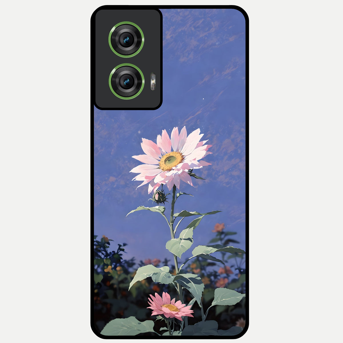  Pink Shells Outline Glass Case For Moto Edge 50 Fusion back cover – full design glossy printed glass finish
