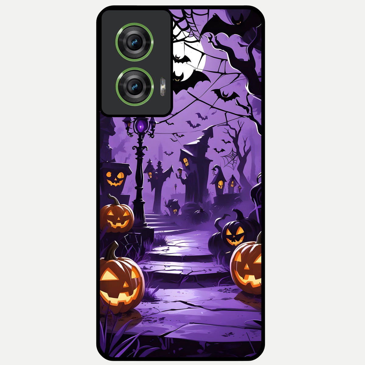  Pumpkin Patch Halloween Glass Case For Moto Edge 50 Fusion back cover – full design glossy printed glass finish