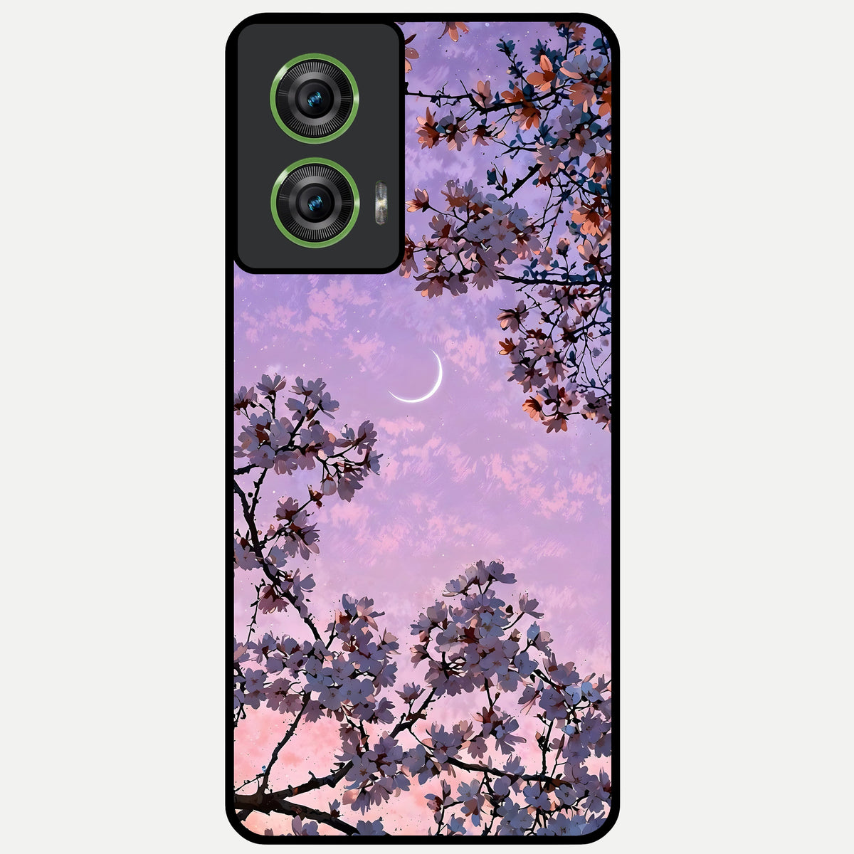  Purple Serenity Moon Glass Case For Moto Edge 50 Fusion back cover – full design glossy printed glass finish
