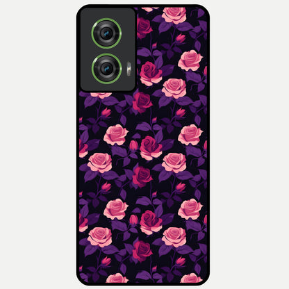  Rose Garden Twilight Glass Case For Moto Edge 50 Fusion back cover – full design glossy printed glass finish