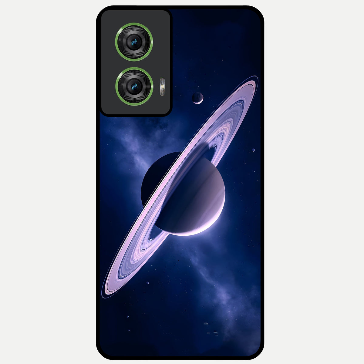  Saturn Ring Mystique Glass Case For Moto Edge 50 Fusion back cover – full design glossy printed glass finish