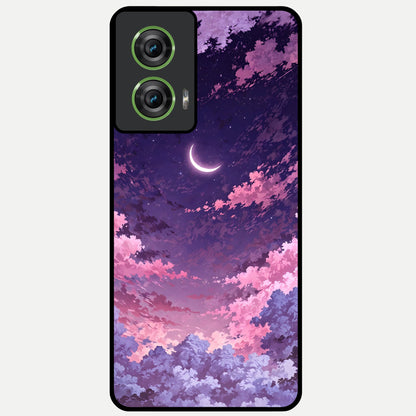  Sky Drift Clouds Glass Case For Moto Edge 50 Fusion back cover – full design glossy printed glass finish
