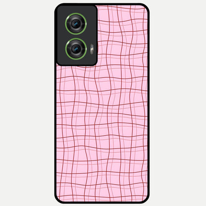  Soft Grid Bliss Glass Case For Moto Edge 50 Fusion back cover – full design glossy printed glass finish