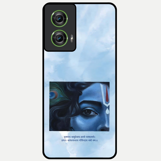  Spiritual Krishna Glass Case For Moto Edge 50 Fusion back cover – full design glossy printed glass finish