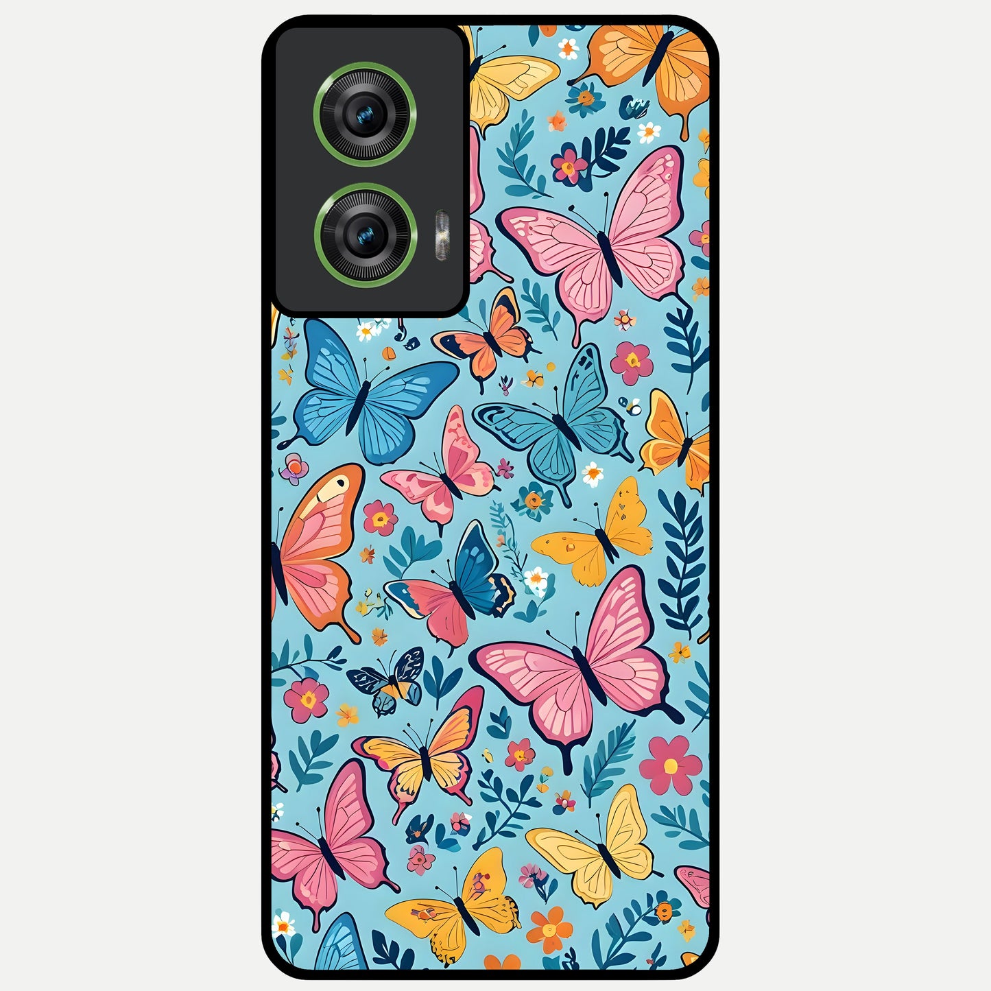  Spring Wing Garden Glass Case For Moto Edge 50 Fusion back cover – full design glossy printed glass finish