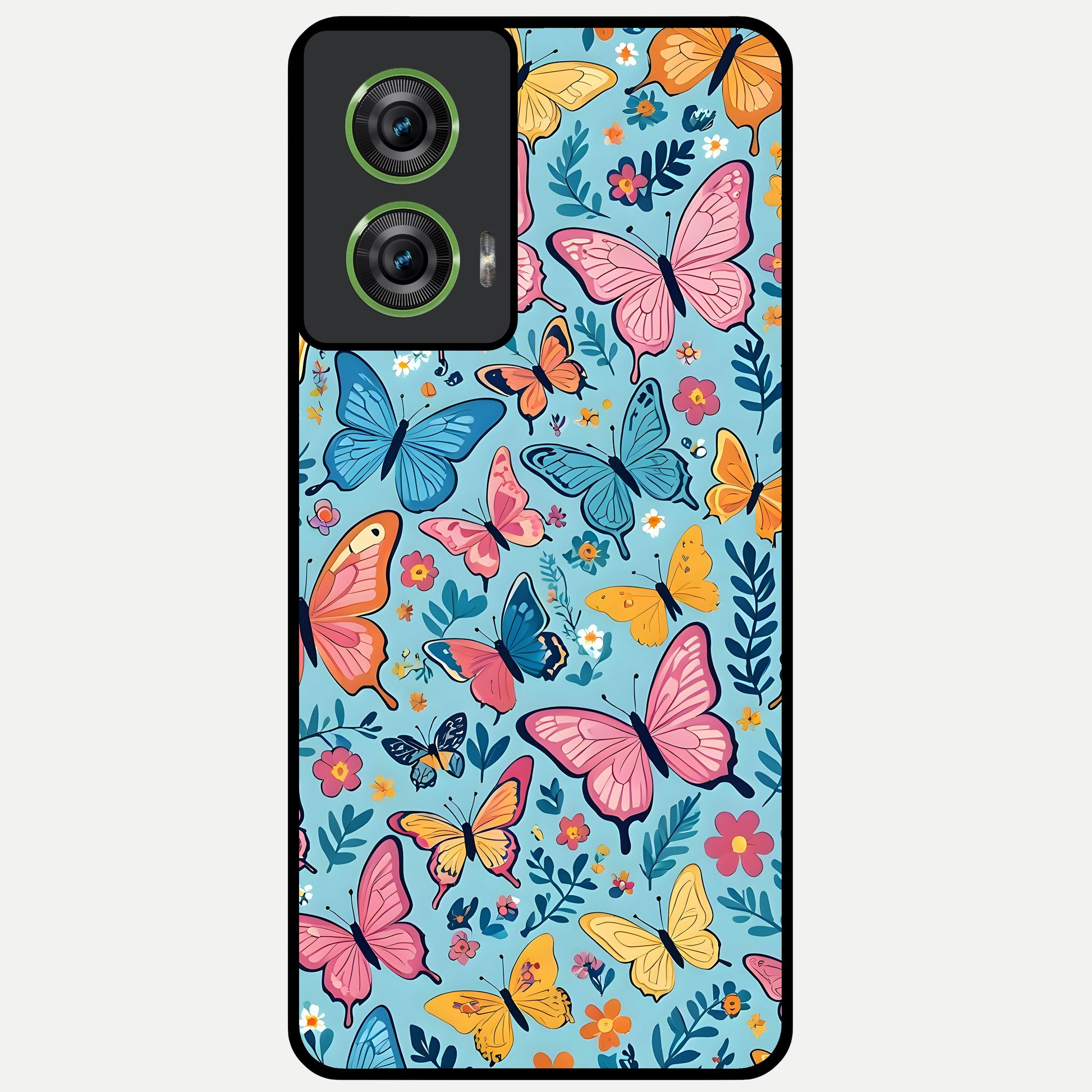  Spring Wing Garden Glass Case For Moto Edge 50 Fusion back cover – full design glossy printed glass finish