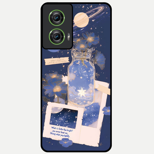 Starlit Cosmic Jar Glass Case For Moto Edge 50 Fusion back cover – full design glossy printed glass finish