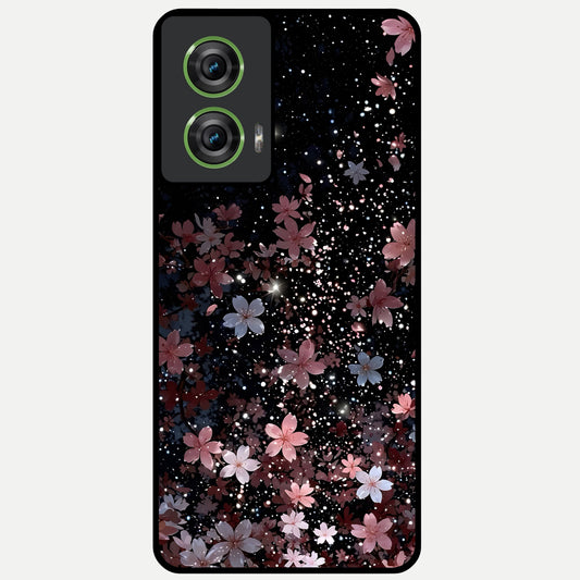  Starlit Flower Dreams Glass Case For Moto Edge 50 Fusion back cover – full design glossy printed glass finish