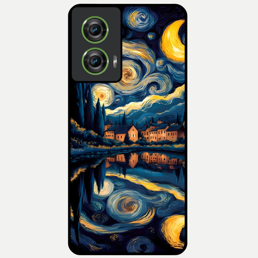  Starry Sky Serenity Glass Case For Moto Edge 50 Fusion back cover – full design glossy printed glass finish