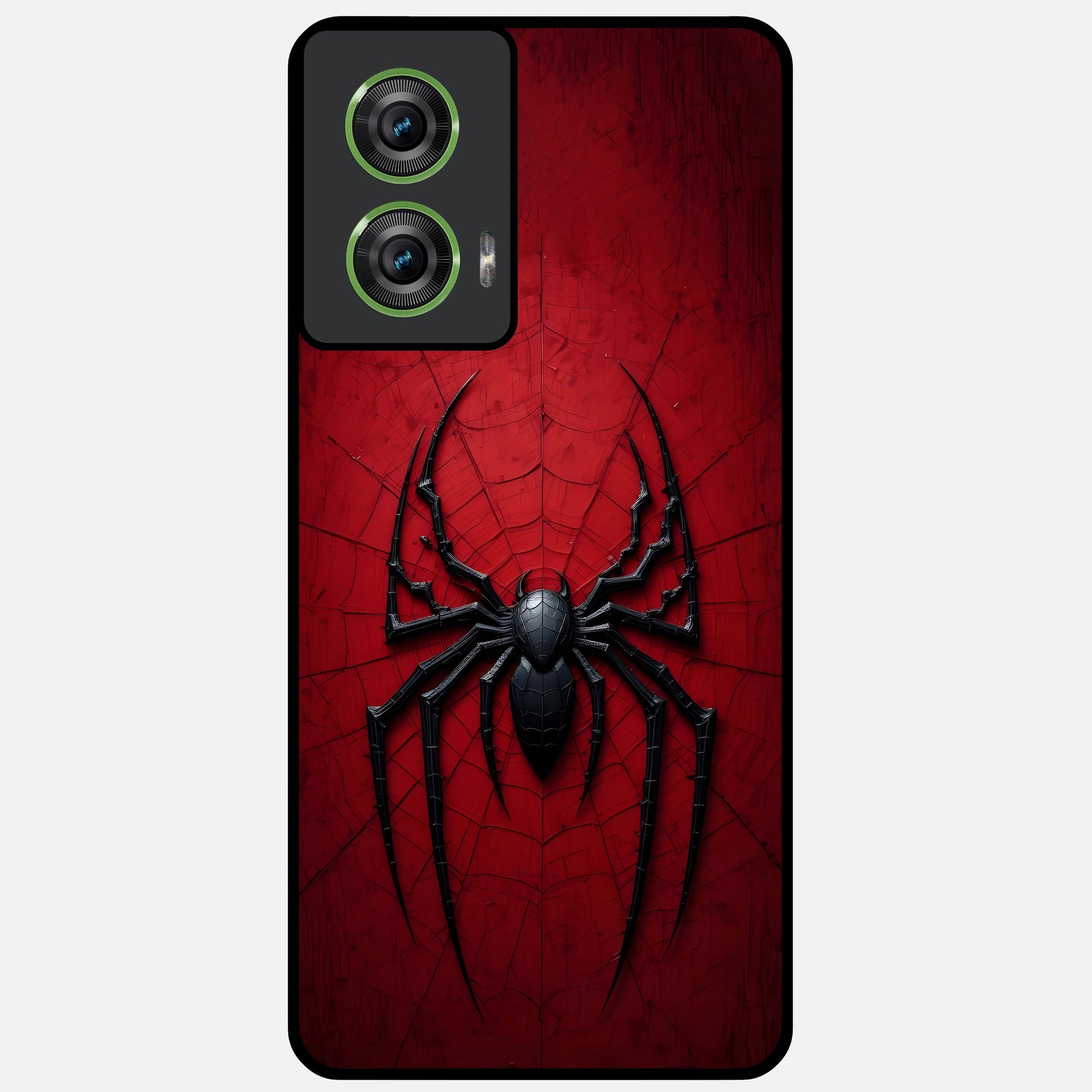  Superhero Web Emblem Glass Case For Moto Edge 50 Fusion back cover – full design glossy printed glass finish