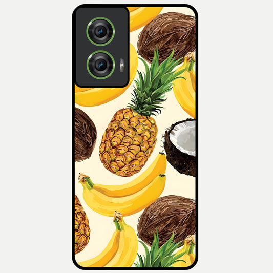  Tropical Fruit Mood Glass Case For Moto Edge 50 Fusion back cover – full design glossy printed glass finish