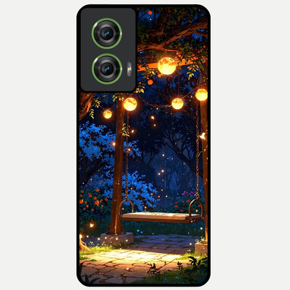  Twilight Garden Swing Glass Case For Moto Edge 50 Fusion back cover – full design glossy printed glass finish