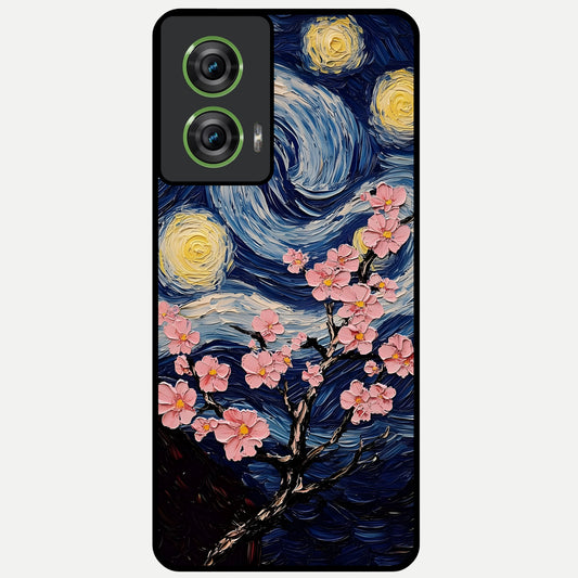  Van Gogh Scenery Glass Case For Moto Edge 50 Fusion back cover – full design glossy printed glass finish