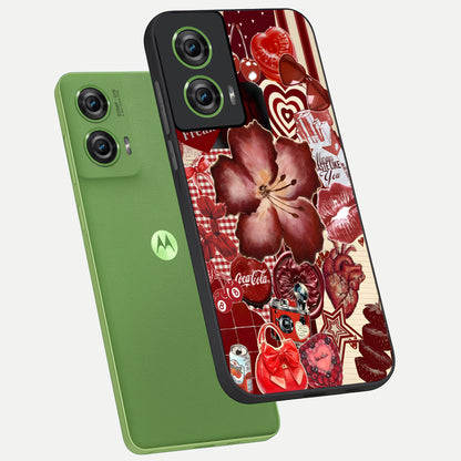  Aesthetic Little Freak phone case For Moto Edge 50 Fusion showing premium glass back cover with detailed artwork