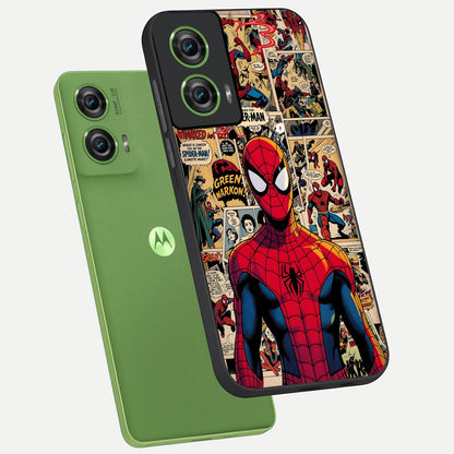 Aesthetic Spider phone case For Moto Edge 50 Fusion showing premium glass back cover with detailed artwork