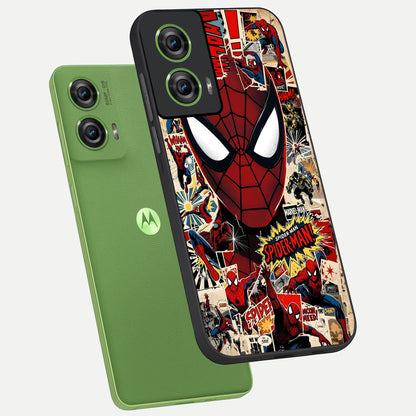  Aesthetic Wonder Spider phone case For Moto Edge 50 Fusion showing premium glass back cover with detailed artwork