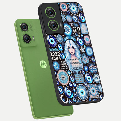  Angel Aura Shield phone case For Moto Edge 50 Fusion showing premium glass back cover with detailed artwork