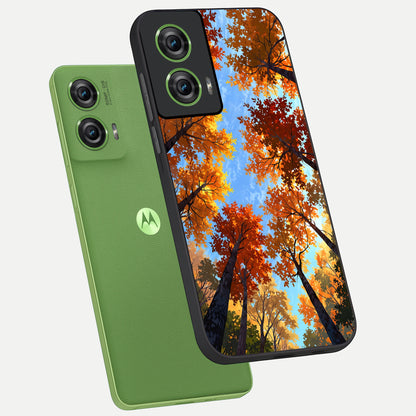  Autumn Sky Rise phone case For Moto Edge 50 Fusion showing premium glass back cover with detailed artwork