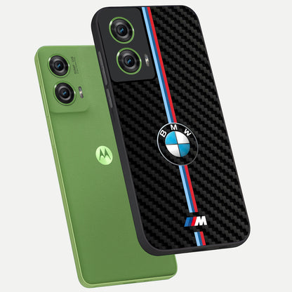  BMW Pattern phone case For Moto Edge 50 Fusion showing premium glass back cover with detailed artwork