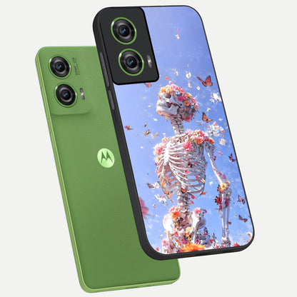 Bloom Beyond Bones phone case For Moto Edge 50 Fusion showing premium glass back cover with detailed artwork