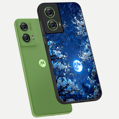  Blossom Moonlight Sky phone case For Moto Edge 50 Fusion showing premium glass back cover with detailed artwork