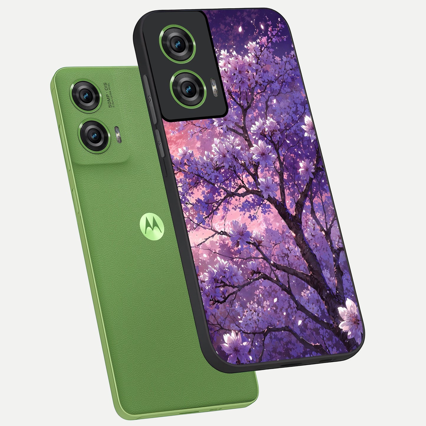  Blossom Tree phone case For Moto Edge 50 Fusion showing premium glass back cover with detailed artwork