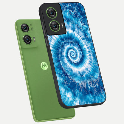  Blue Galaxy Wave phone case For Moto Edge 50 Fusion showing premium glass back cover with detailed artwork