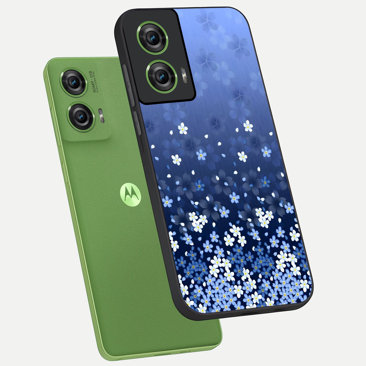  Blue Starry phone case For Moto Edge 50 Fusion showing premium glass back cover with detailed artwork