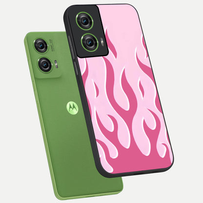  Blush Flame Energy phone case For Moto Edge 50 Fusion showing premium glass back cover with detailed artwork