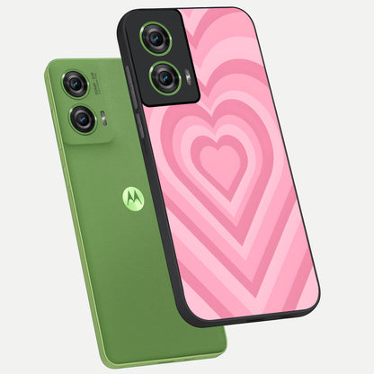  Blush Heart Waves phone case For Moto Edge 50 Fusion showing premium glass back cover with detailed artwork