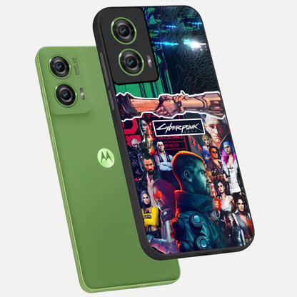 CYBERPUNK Legacy phone case For Moto Edge 50 Fusion showing premium glass back cover with detailed artwork