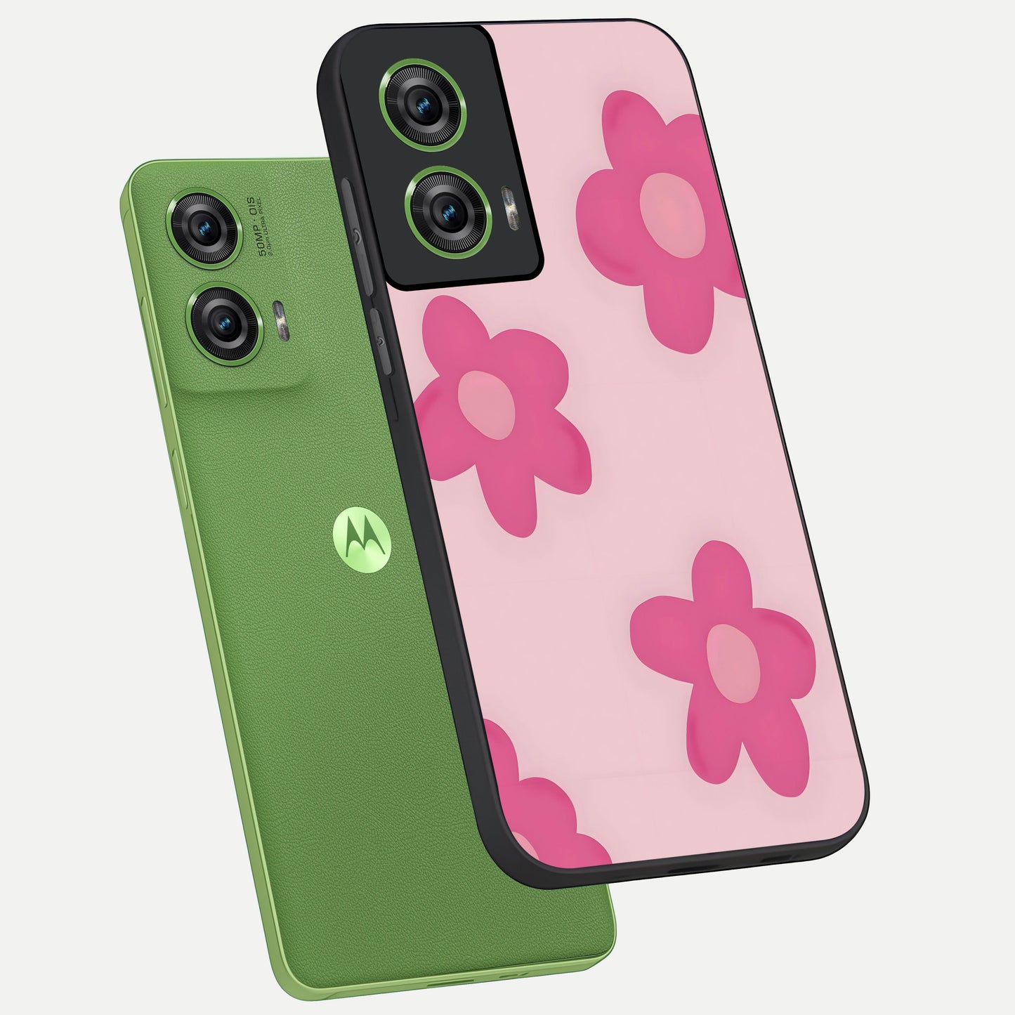  Candy Bloom Dreams phone case For Moto Edge 50 Fusion showing premium glass back cover with detailed artwork
