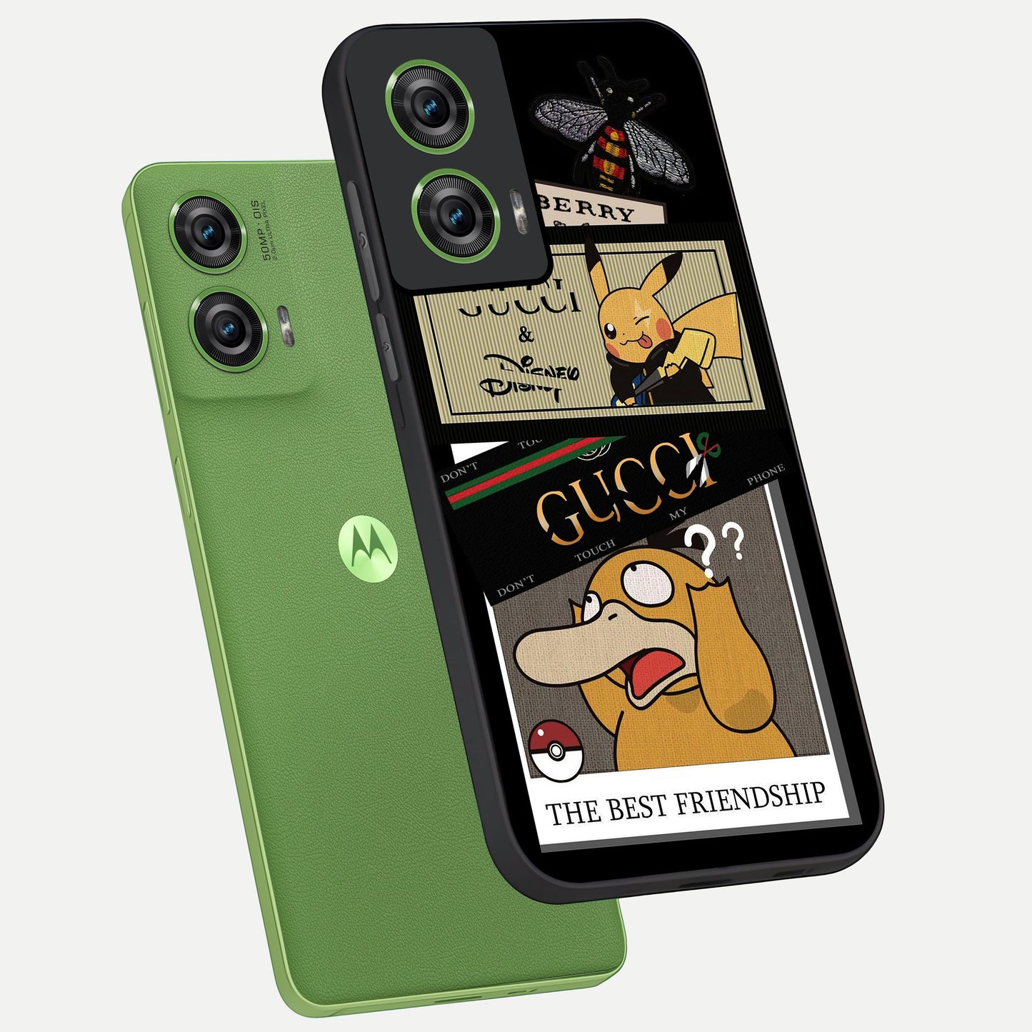  Cartoon Brand Play Mashup phone case For Moto Edge 50 Fusion showing premium glass back cover with detailed artwork