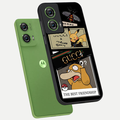  Cartoon Brand Play Mashup phone case For Moto Edge 50 Fusion showing premium glass back cover with detailed artwork