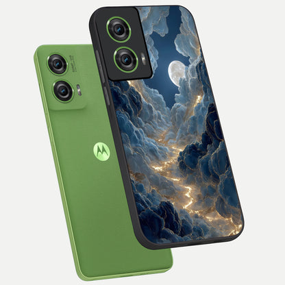  Celestial Cloud Road phone case For Moto Edge 50 Fusion showing premium glass back cover with detailed artwork