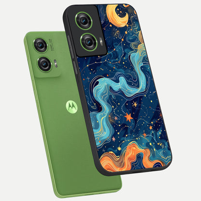  Celestial Dream Flow phone case For Moto Edge 50 Fusion showing premium glass back cover with detailed artwork