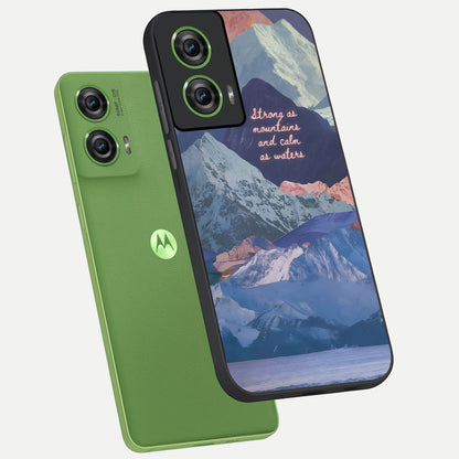  Celestial Mountain Calm phone case For Moto Edge 50 Fusion showing premium glass back cover with detailed artwork