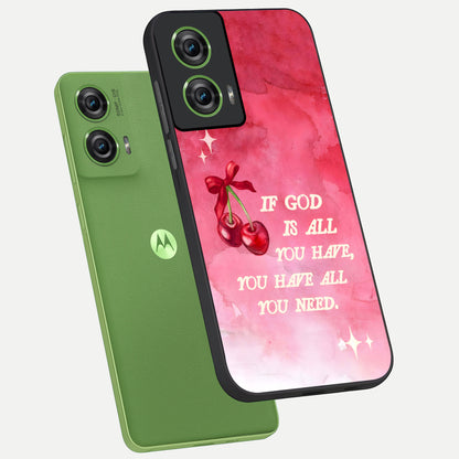  Cherry Quote phone case For Moto Edge 50 Fusion showing premium glass back cover with detailed artwork