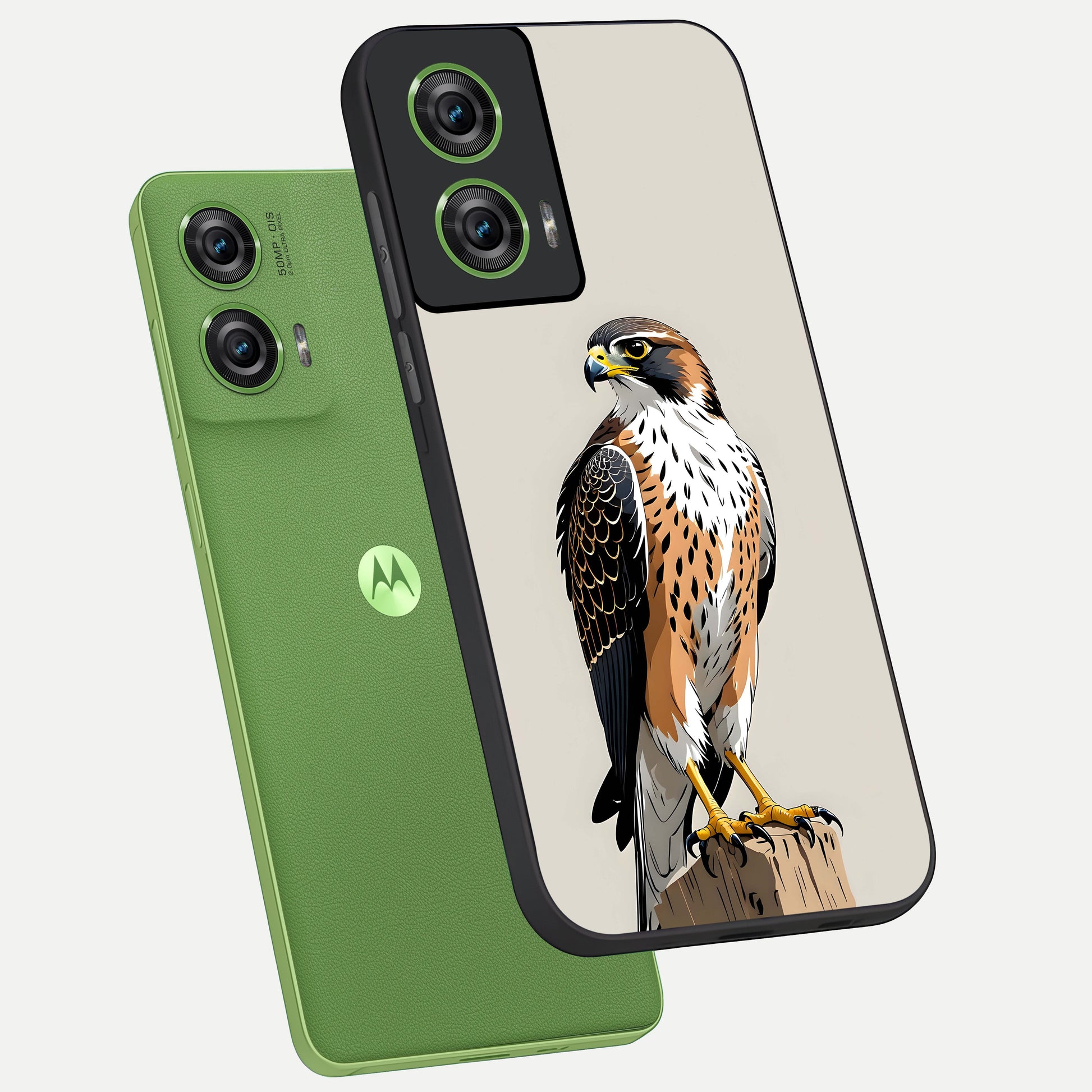  Clever Eagle phone case For Moto Edge 50 Fusion showing premium glass back cover with detailed artwork