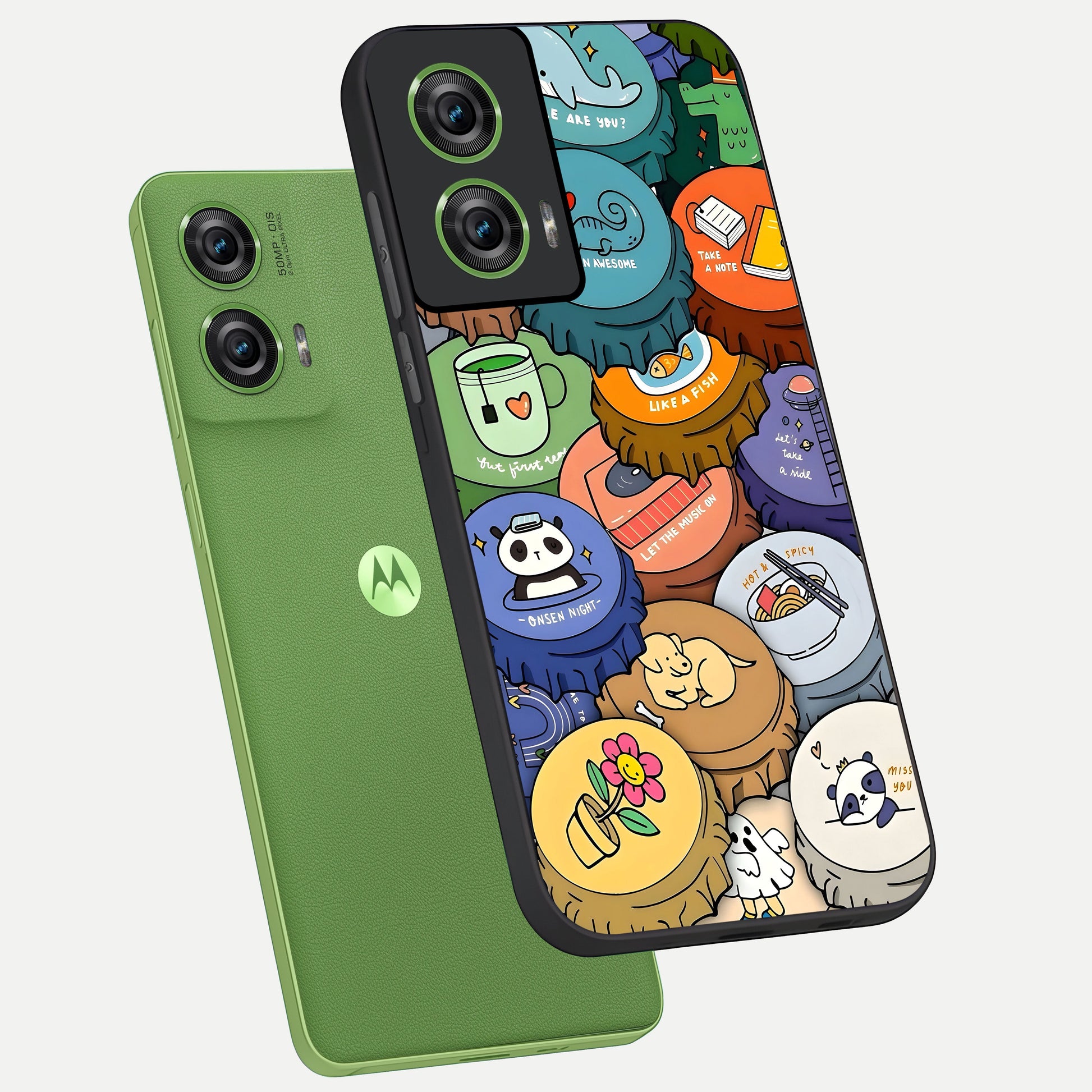  Coins Patterns phone case For Moto Edge 50 Fusion showing premium glass back cover with detailed artwork