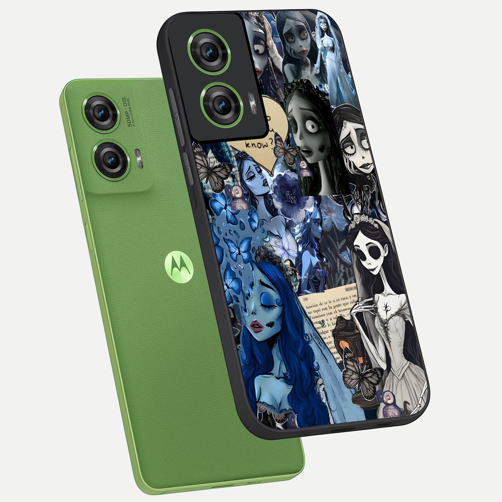  Corpse Bride Posters phone case For Moto Edge 50 Fusion showing premium glass back cover with detailed artwork
