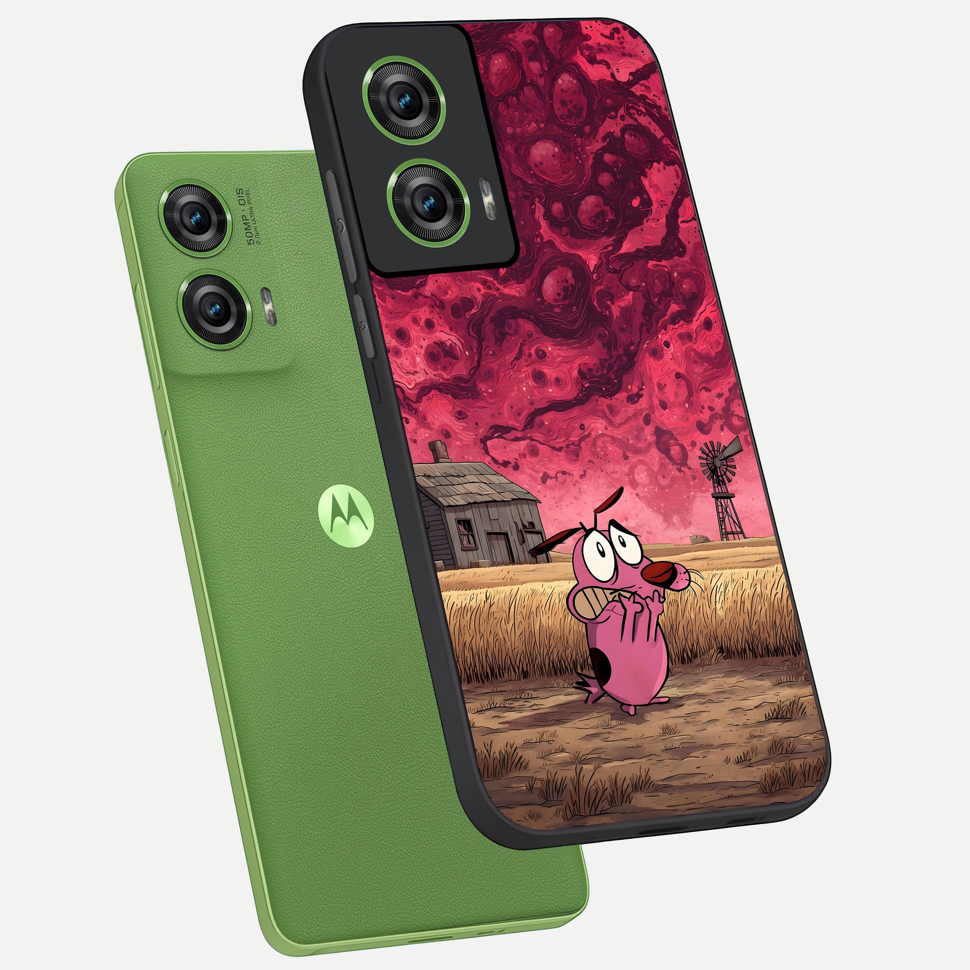  Courage Under Sky phone case For Moto Edge 50 Fusion showing premium glass back cover with detailed artwork