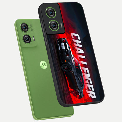  Crimson Challenger Fury phone case For Moto Edge 50 Fusion showing premium glass back cover with detailed artwork