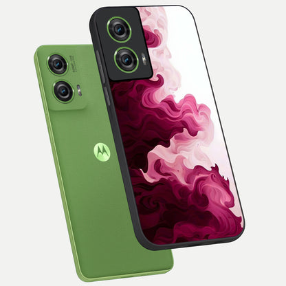  Crimson Wave Flow phone case For Moto Edge 50 Fusion showing premium glass back cover with detailed artwork